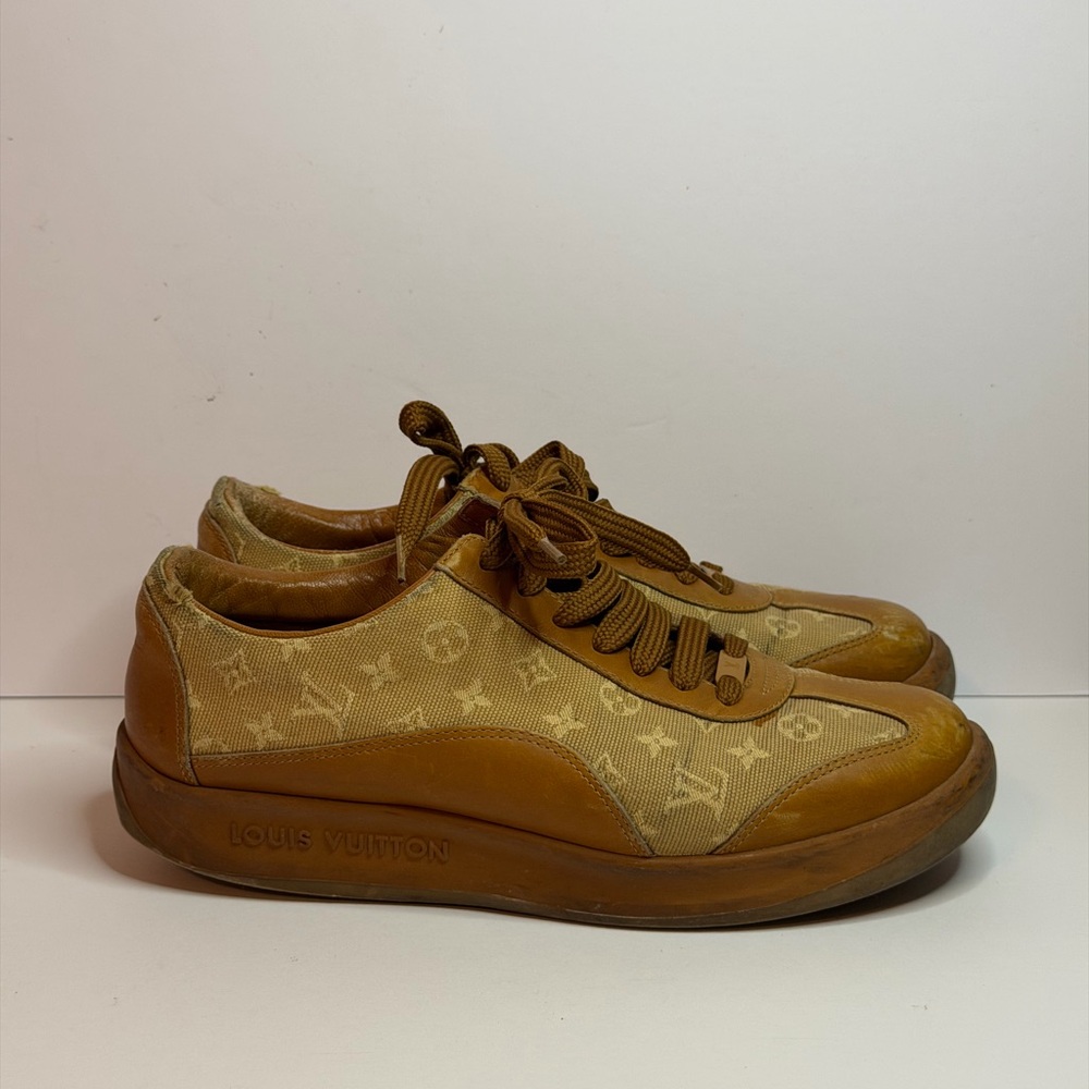 Louis Vuitton Monogram Mini Lin Canvas Low-Top Sneakers Size 36.5